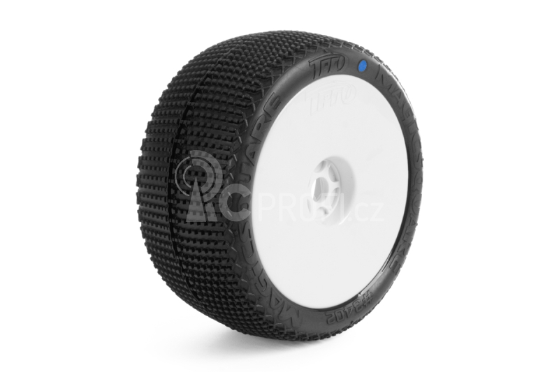 TPRO 1/8 Truggy MAGIC SQUARE - ZR Soft T3 - nalepené, bílé disky, 2 ks.