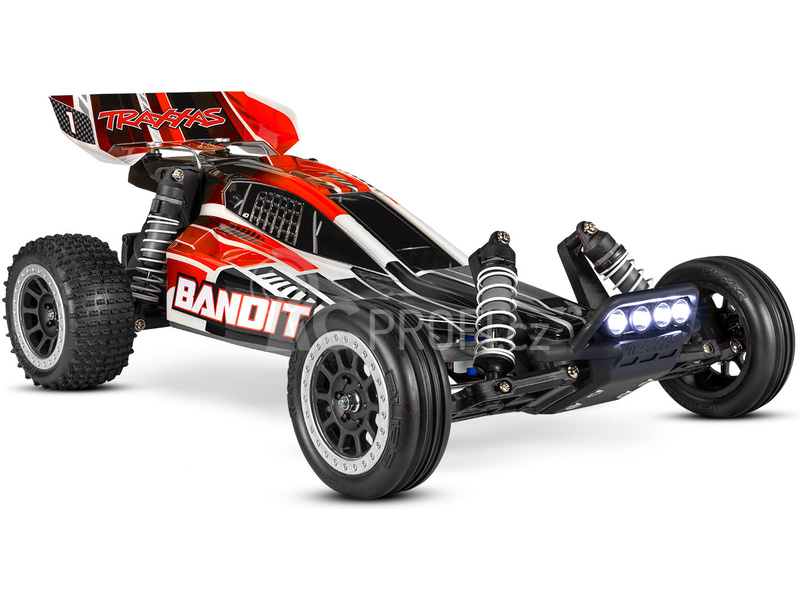 RC auto Traxxas Bandit 1:10 RTR s LED osvětlením, červeno-černá