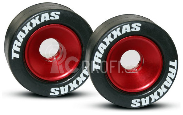 Traxxas hliníkové kolo opěrných koleček (Wheelie) červené (2)