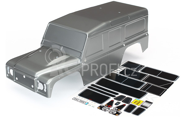 Traxxas karosérie Land Rover Defender stříbrná: TRX-4
