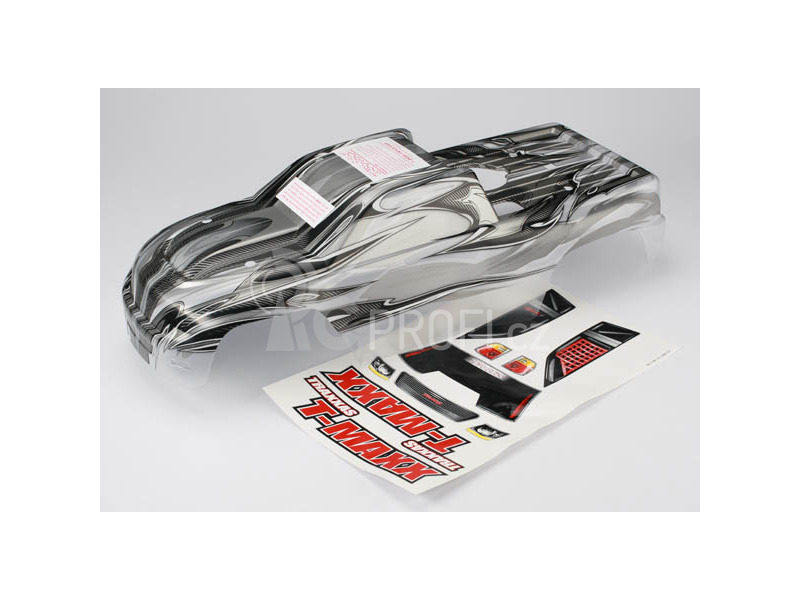 Traxxas karosérie ProGraphix stříbrná: T-Maxx 3.3