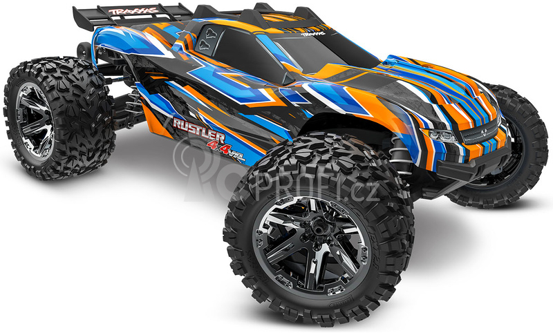 RC auto Traxxas Rustler 1:10 VXL HD 4WD RTR, oranžová