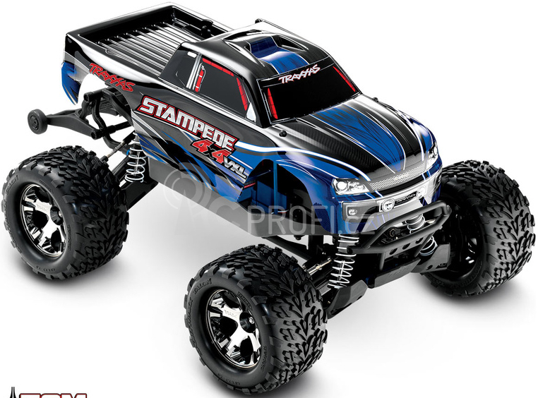 RC auto Traxxas Stampede 1:10 VXL 4WD TQi, modrá