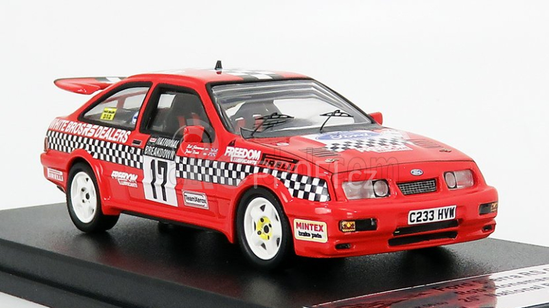Trofeu Ford england Sierra Cosworth Rs N 17 Rally National Breakdown 1987 R.stoneman - P.davis 1:43 Červená Černá