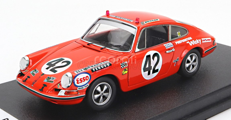 Trofeu Porsche 911t Coupe Team Wicky Racing N 42 24h Le Mans 1970 Guy Verrier - Sylvain Garant 1:43 Orange