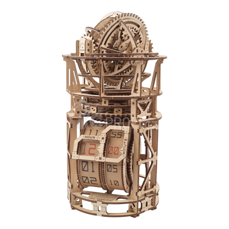 Ugears 3D dřevěné mechanické puzzle Hodinový strojek s tourbillonem