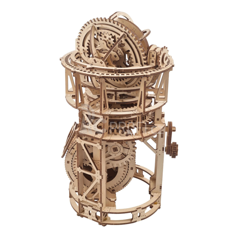 Ugears 3D dřevěné mechanické puzzle Hodinový strojek s tourbillonem