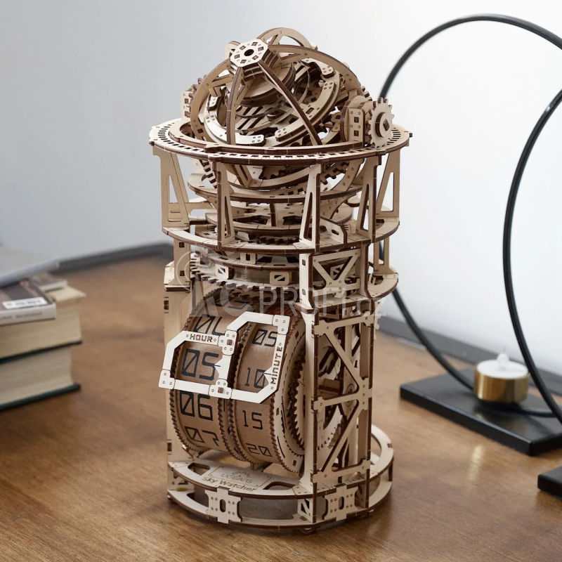 Ugears 3D dřevěné mechanické puzzle Hodinový strojek s tourbillonem