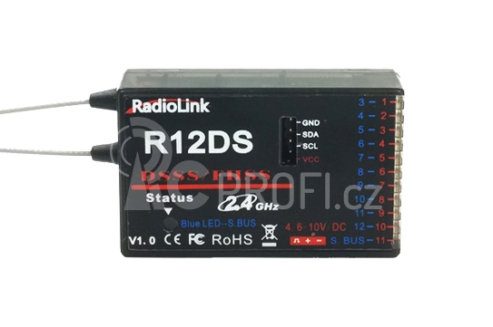 Vysílač AT10II s přijímačem R12DS + telem. modul