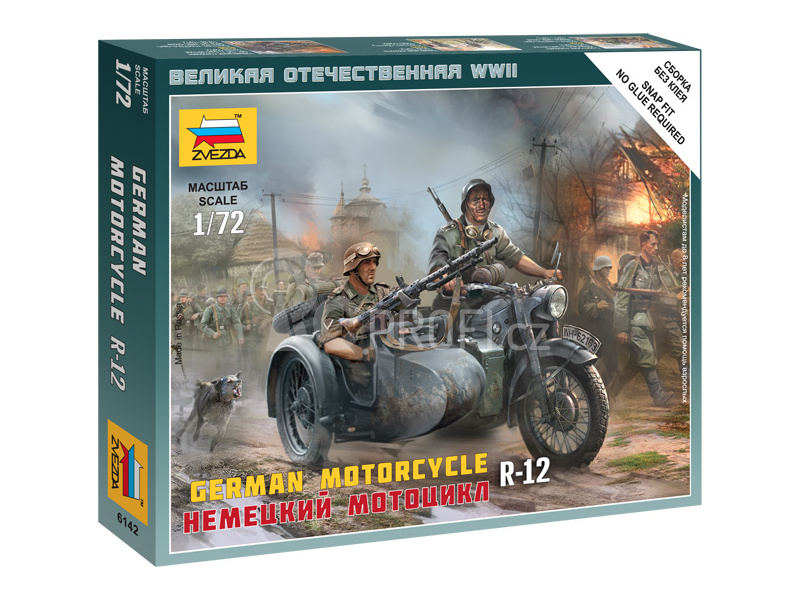 Zvezda Easy Kit German Motorcycle R-12 (1:72)