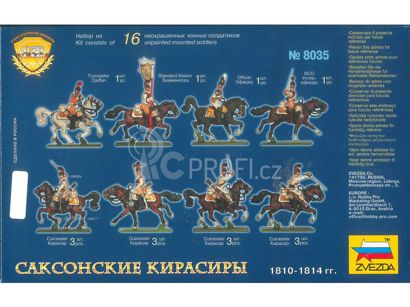 Zvezda figurky Saxon Cuirassiers 1810-1814 (1:72)