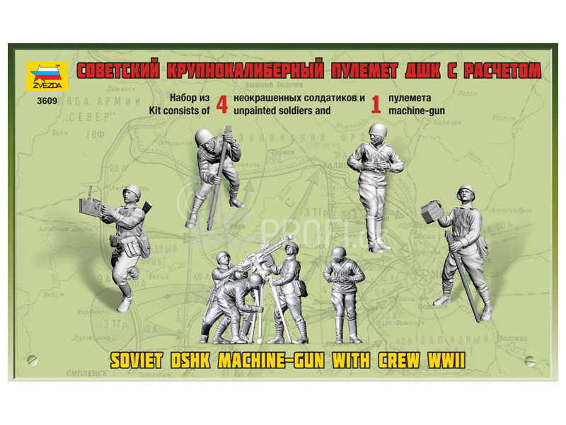Zvezda figurky - sovětský kulomet DSHK WWII (1:35)