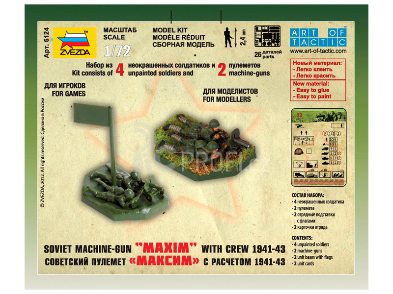 Zvezda figurky - sovětský kulomet Maxim s vojáky (1:72)