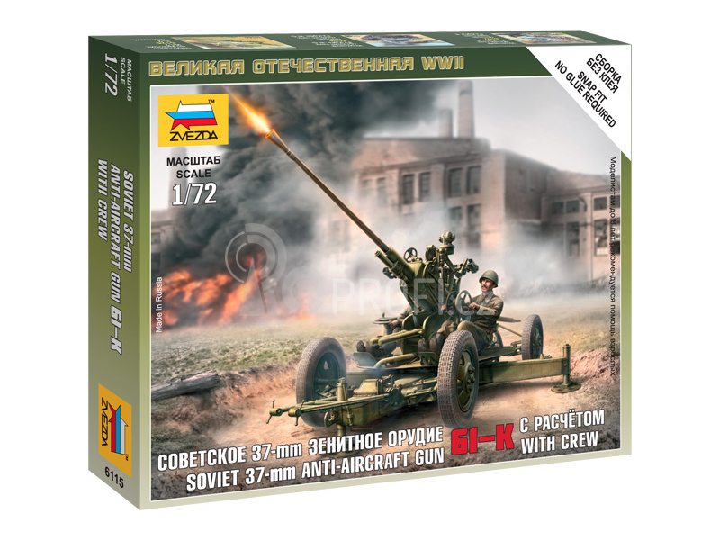Zvezda figurky - sovětský protiletadlový kanon 61-K (1:72)