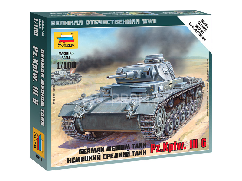 Zvezda Snap Kit - Panzer III (1:100)