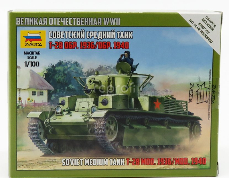 Zvezda Tank T28 Soviet Medium Tank 1936 1:100 /