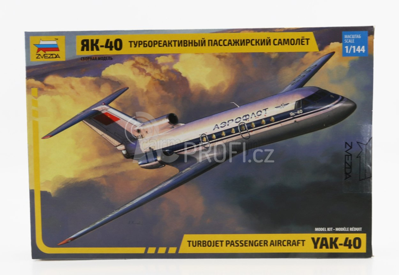 Zvezda Yakovlev Yak-40 Turbojet Passenger Aircraft Airplane 1968 1:144 /