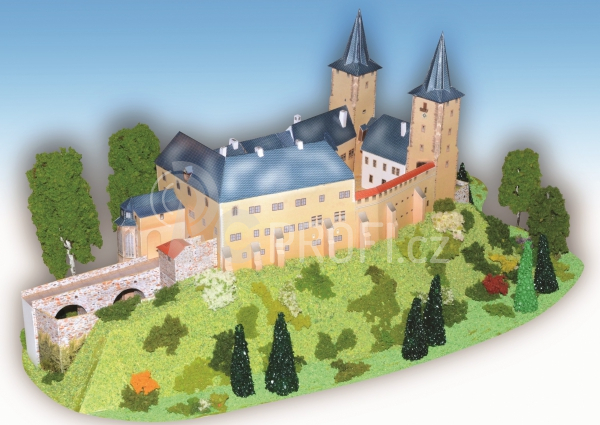 Zámek Rochlitz - papírový model 1:300