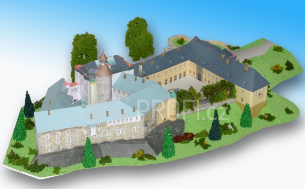 Zámek Zbiroh - papírový model 1:300