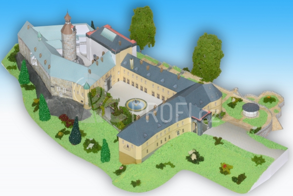 Zámek Zbiroh - papírový model 1:300