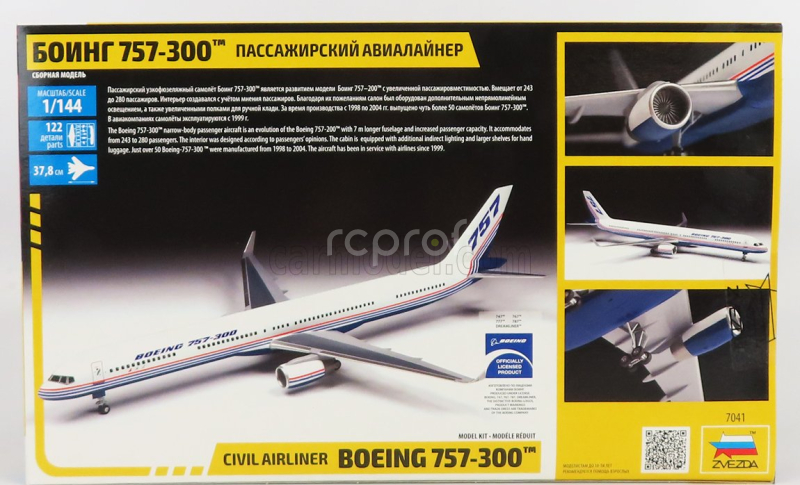 Zvezda Boeing 757-300 Airplane Civil Airliner 1982 1:144 /