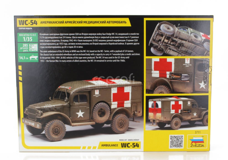 Zvezda Dodge Wc54 4x4 Truck Military Ambulance 1944 1:35 /