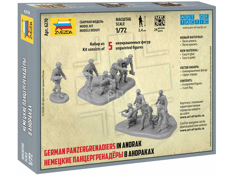 Zvezda figurky - German Panzergrenadiers WWII (1:72)