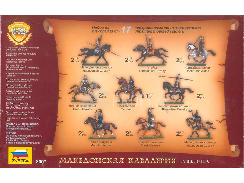 Zvezda figurky Macedonian Cavalry IV-II B. C. (1:72)