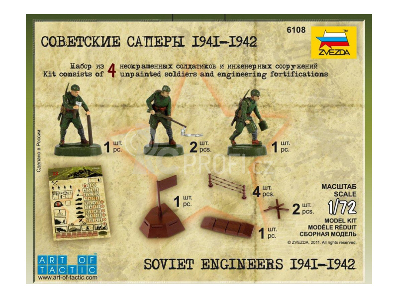 Zvezda figurky - sovětští ženisté WWII (1:72)