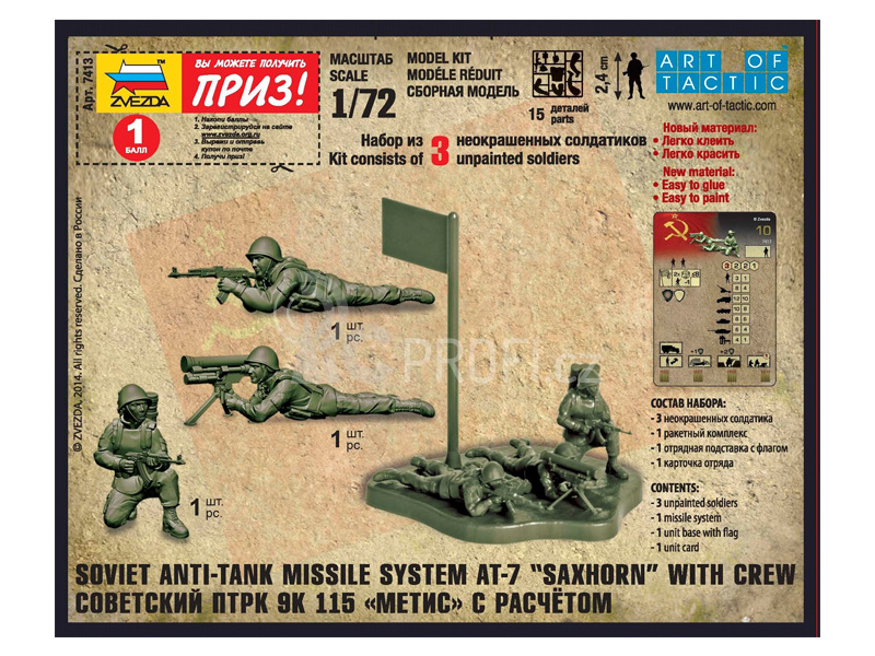 Zvezda figurky Soviet Anti-Tank Missile System AT-7 