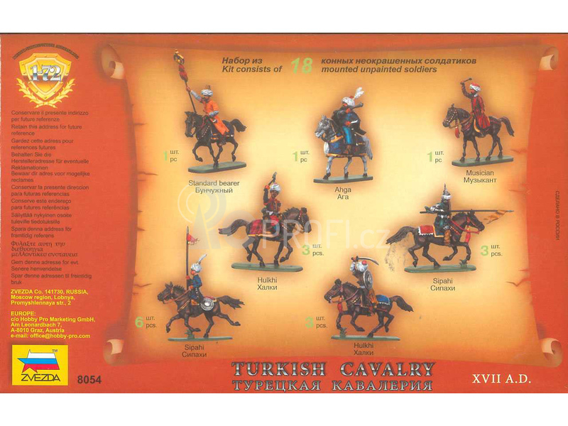 Zvezda figurky Turkish Cavalry 16-17th Century (1:72)