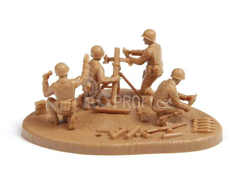 Zvezda figurky US 81mm Mortat w/crew (Snap Fit) (1:72)