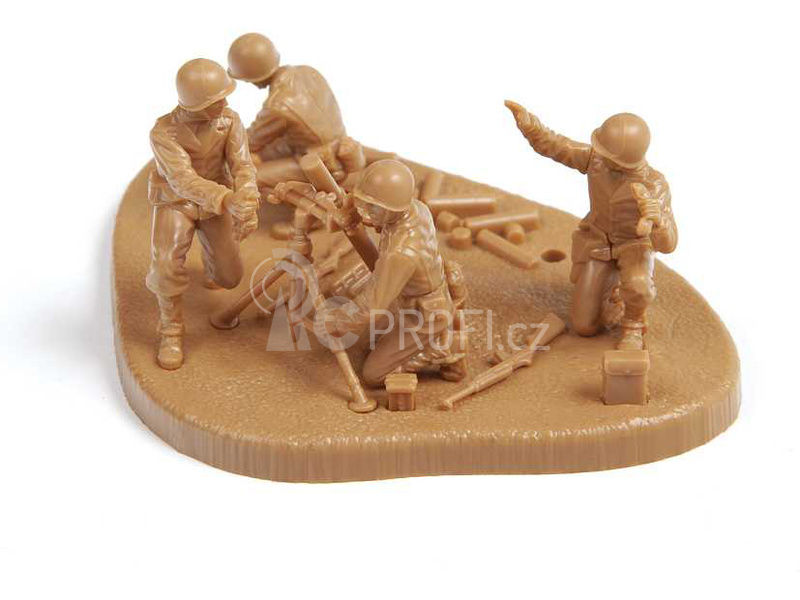 Zvezda figurky US 81mm Mortat w/crew (Snap Fit) (1:72)