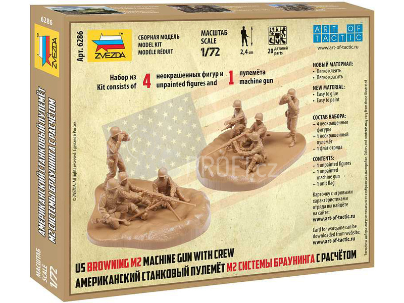 Zvezda figurky - US Browning M2 s vojáky (1:72)