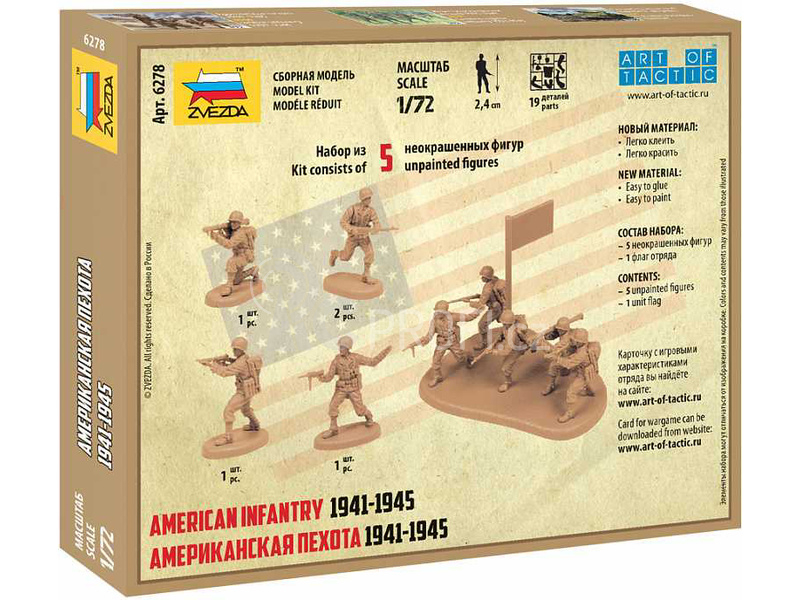 Zvezda figurky - US Infantry WWII (1:72)