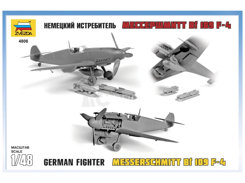 Zvezda letadlo Messerschmitt Bf-109 F4 (1:48)