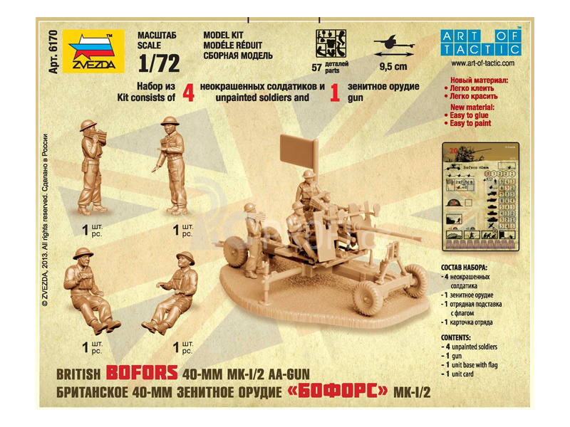 Zvezda Snap Kit - British Bofors 40mm Mk-2 AA (1:72)