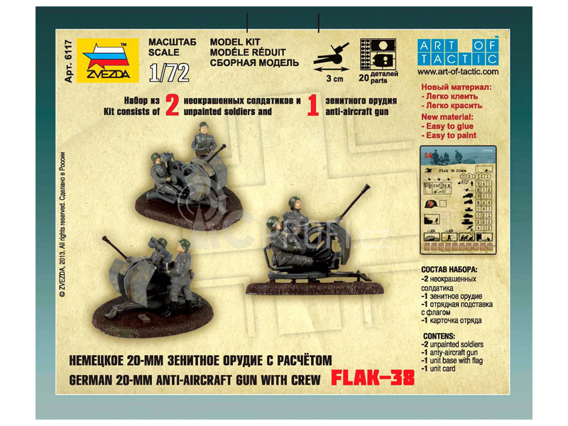 Zvezda Snap Kit - Flak 38 s posádkou (1:72)