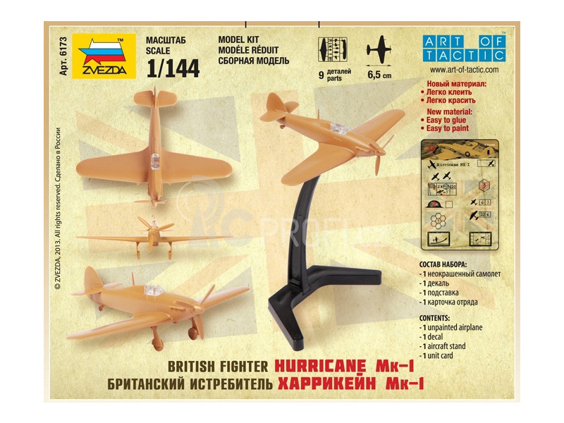 Zvezda Snap Kit - Hawker Hurricane Mk-1 (1:144)