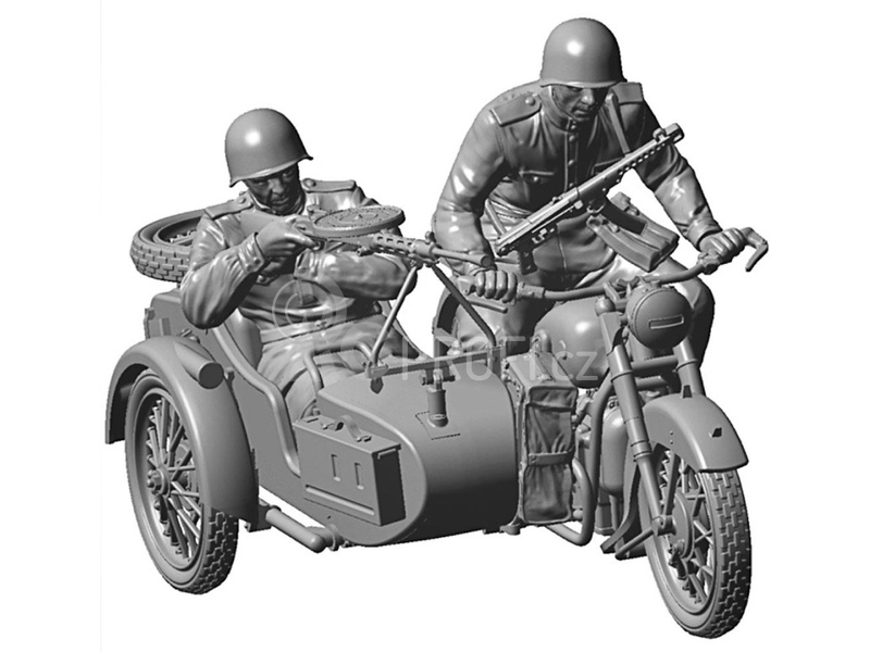 Zvezda sovětský motocykl M-72 s figurkami (1:35)
