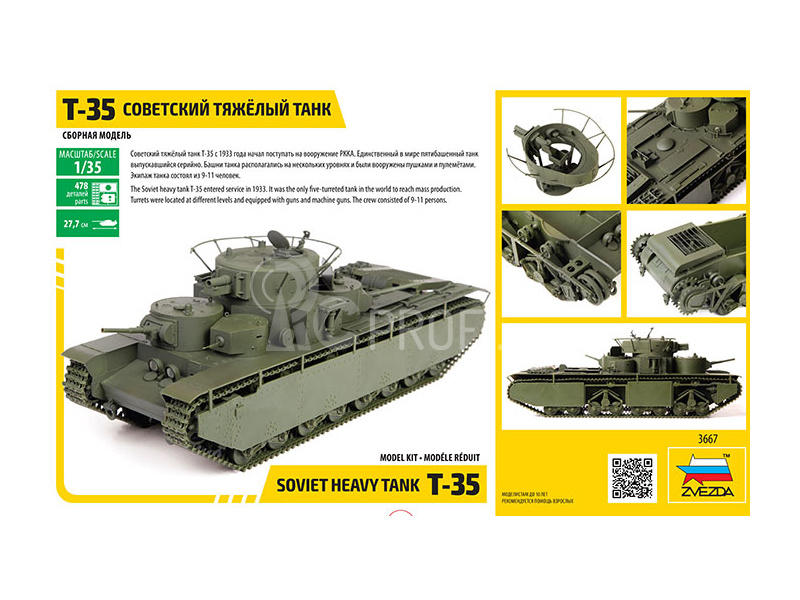 Zvezda těžký sovětský tank T-35 (1:35)