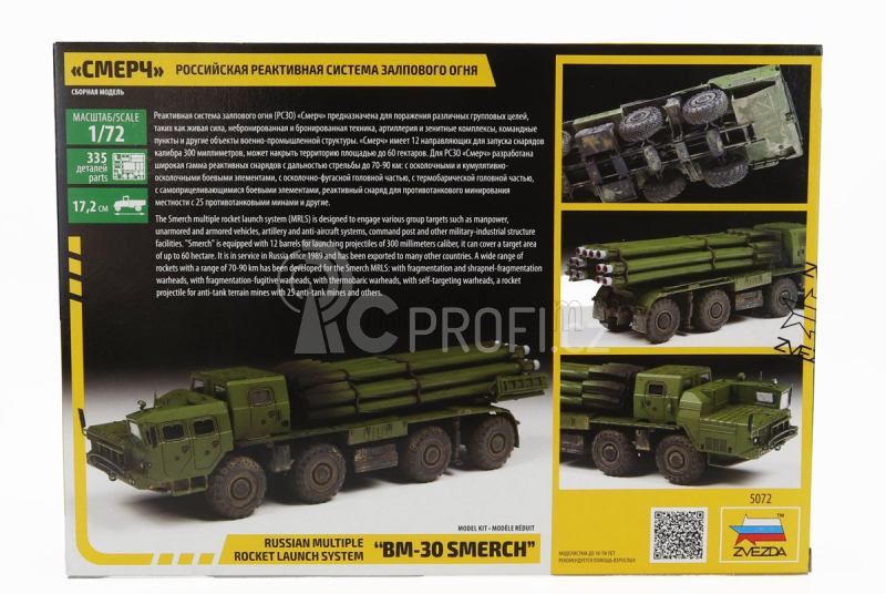 Zvezda Truck Bm-30 Smerch Russian Multiple Rocket Missile Launch System Military 1:72 /