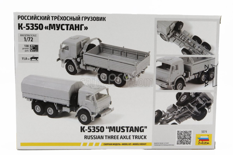 Zvezda Truck K-5350 Mustang Telonato Military 3-assi 1989 1:72 /