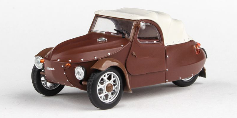 Kovové modely Abrex - Velorex 16/350 (1966) 1:43 - hnedá/svetlosivá/hnedá